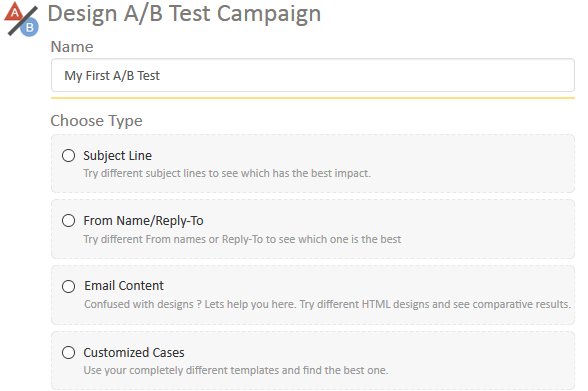 Type of A/B Test